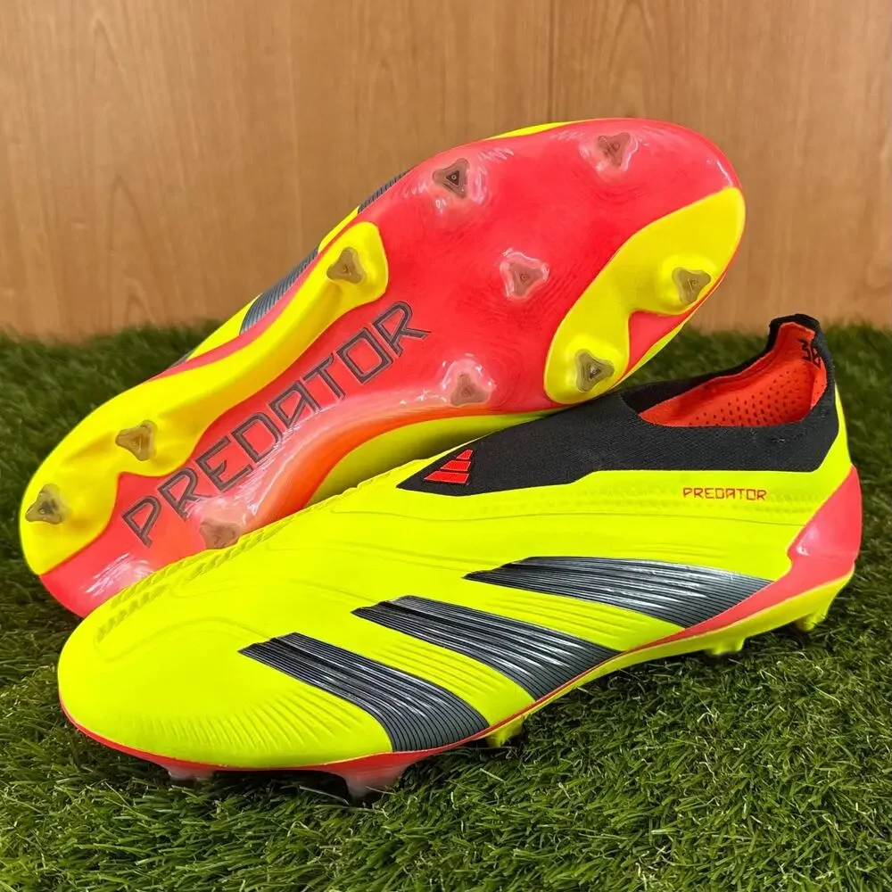 adidas Predator 24 Elite Laceless FG Solar Yellow IE2366 Men’s 8.5 Soccer Cleats